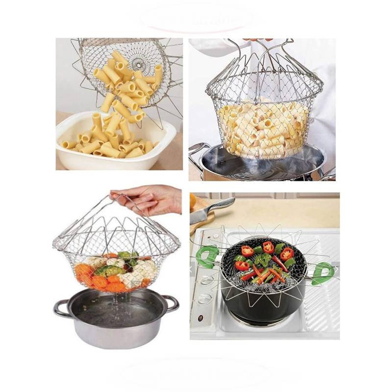 Space Home - Hervidor para Verduras - Escurridor - Cestillo para Freír con  dos Asas Plegables - Cesta Freidora Redonda - Acero Inoxidable - 19,5 cm :  : Hogar y cocina