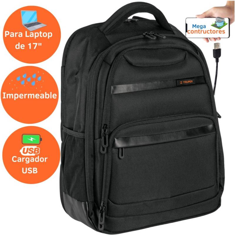 Mochila porta laptop viaje USB mochila de hombre falabella.com