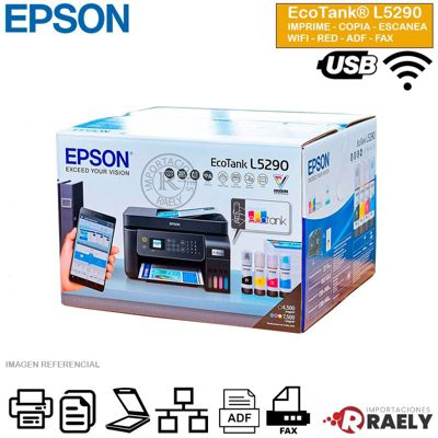 Impresora Multifuncional Wifi, ADF Epson EcoTank L5290