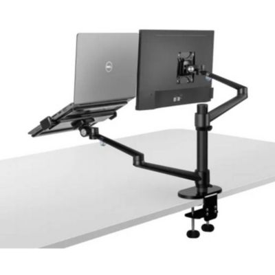 Soporte de Monitor Laptop Negro para Mesa Multifunción con USB km