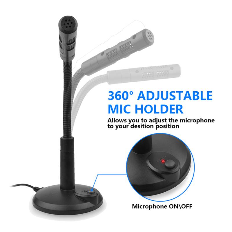 Microfono USB Audio USB Unidireccional Mic Soporte para PC