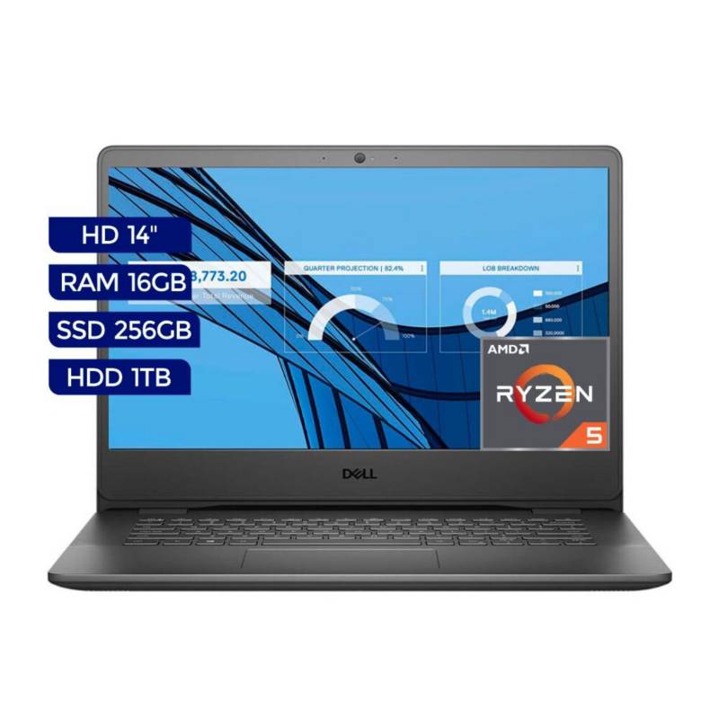 Laptop Dell Vostro 3405 Ryzen 5 3450U 16GB SSD256GB 1TBHDD 14