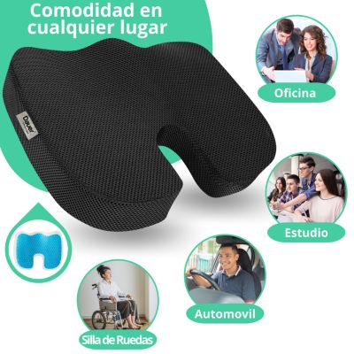 Asiento Cojín ortopédico de Gel y espuma viscoelástica para silla - Promart