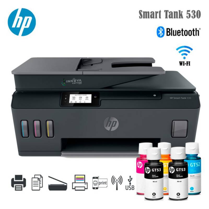HP - Impresora Multifuncional HP Smart Tank 530 ADF wifi bluetooth