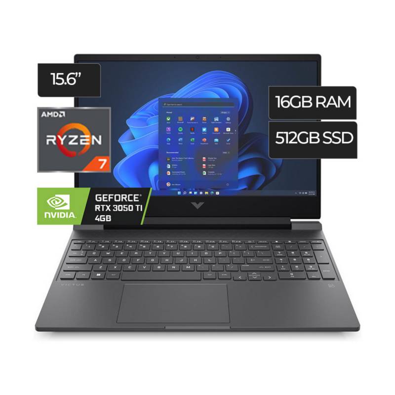 Laptop Hp Amd Ryzen 7 5800h 32ghz 16gb512gb Ssd 156fhd 1920x1080 144hz Nvidiartx 3050 Ti 4248