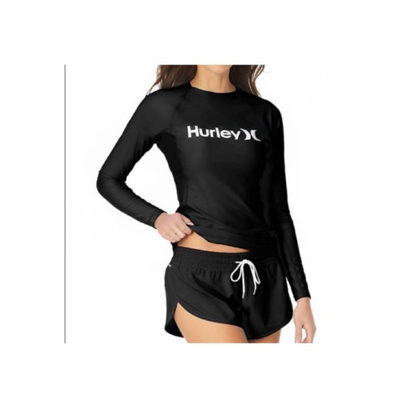 Licra negra rashguard de manga larga para mujer hurley HURLEY