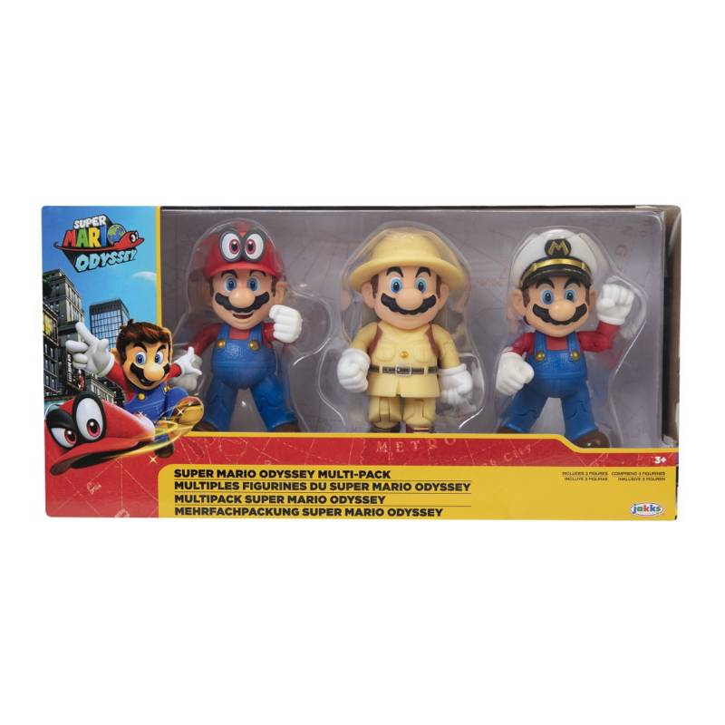 JAKKS PACIFIC - Figuras Super Mario Odyssey Multipack Mario Bros 4 Pulgadas