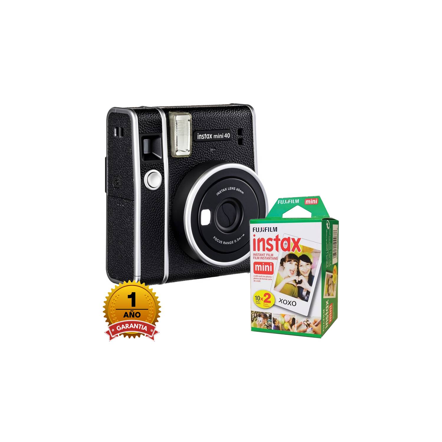 Camara Fujifilm Instax Mini 40 Black +Pack de Peliculax20. FUJIFILM