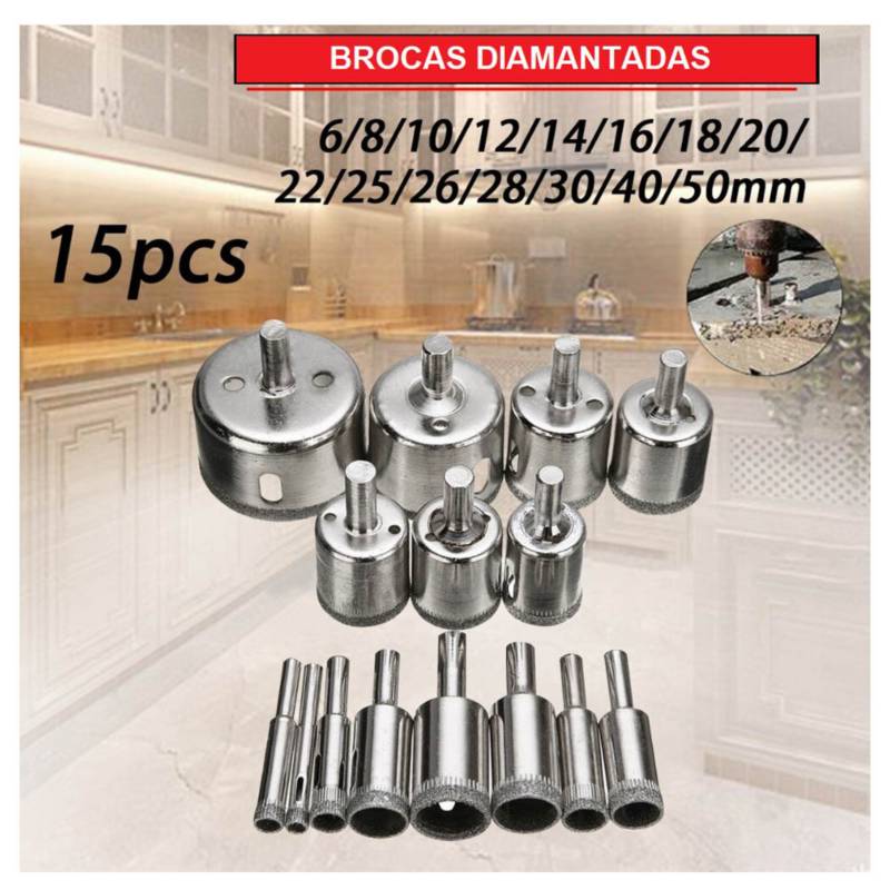 Brocas Diamantadas X 10 Piezas Vidrio Porcelanato Cerámico