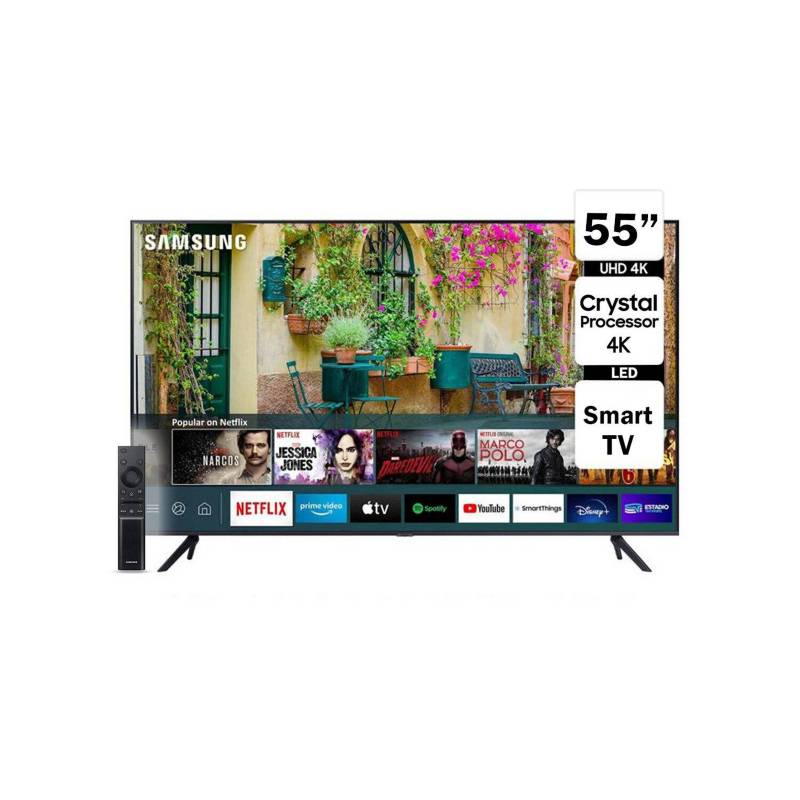 Pantalla Samsung Smart TV 55 pulg. 55AU7000 4K UHD