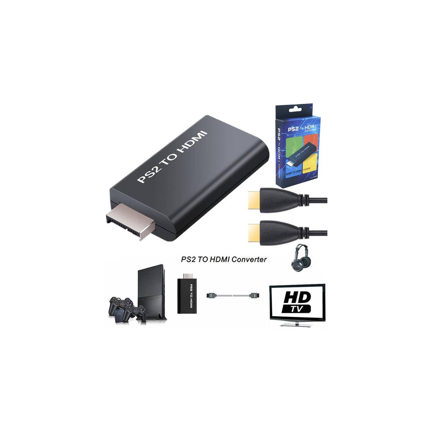 Adaptador Convertidor Audio y Video PS2 - HDMI