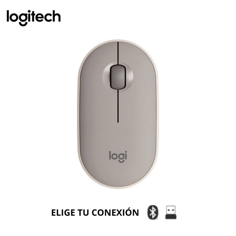 LOGITECH - Mouse Bluetooth Logitech Pebble M350 Almond Milk
