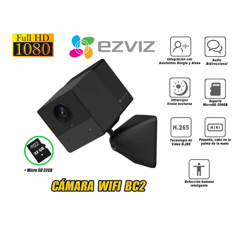 EZVIZ DP2C: Timbre de mirilla inalámbrico Wi-Fi compatible Alexa y