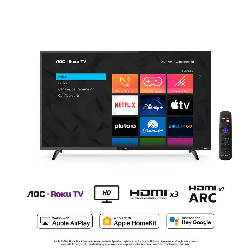 AOC - Televisor AOC 39 HD Smart TV Roku 39S5195
