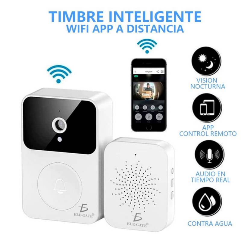 Timbre Camara Ip Inalambrico Wifi Seguridad+ Timbre Interior