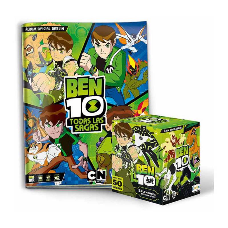 Ben 10 TODAS LAS SAGAS, 1 Álbum Tapa Blanda + 1 Cajita (50 Sobres) -  Editorial Berlin