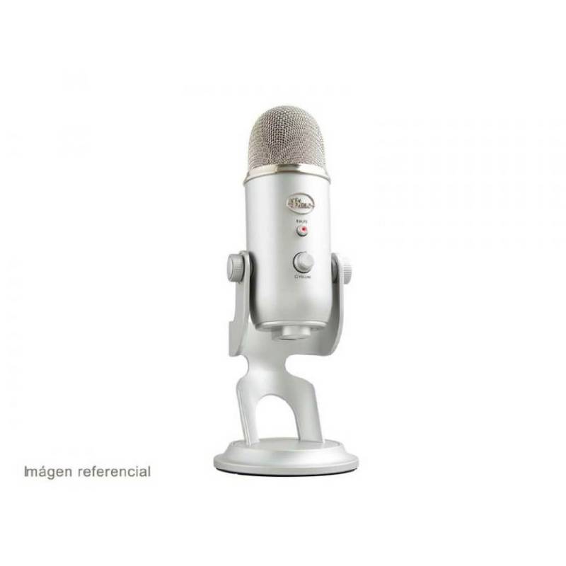 MICROFONO BLUE YETI USB STREAMING CARDIO OMNI BI LED SILVER