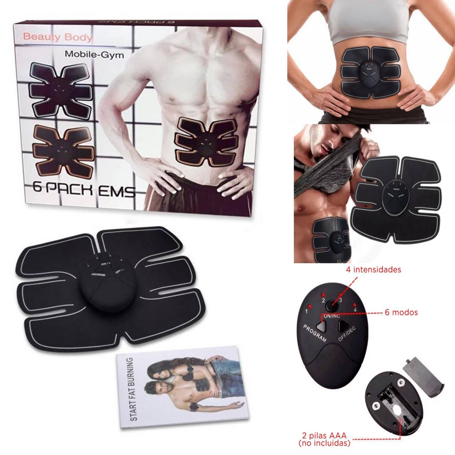 Electroestimulador Muscular Abdominal Smart Fitness Six Pack