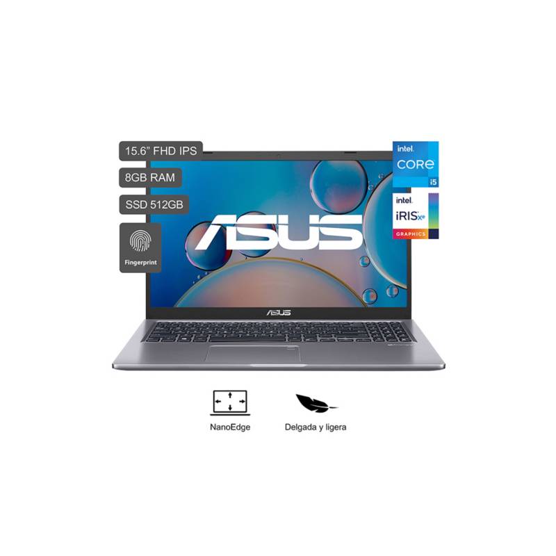 ASUS - Laptop Asus X515EA-EJ921W 15.6 FHD Intel Core i5-1135G7 11va Generación 8GB 512GB SSD - slate grey