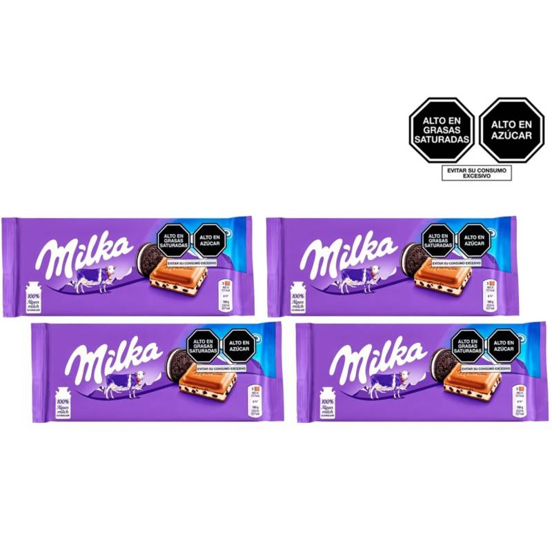 MILKA - Pack Chocolate Milka Oreo de 100 gr x 4 Unidades