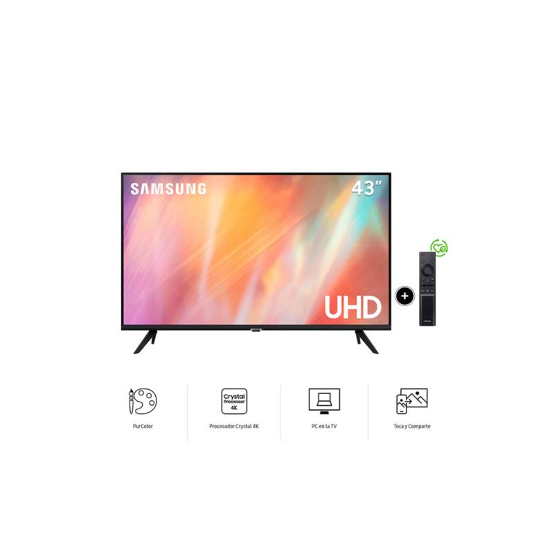 SAMSUNG - Televisor Samsung Smart TV 43 UHD 4K UN43AU7090GXPE