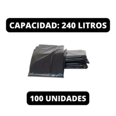 BOLSAS DE BASURA DE 50 LITROS COLOR NEGRO X 100 UND GENERAC