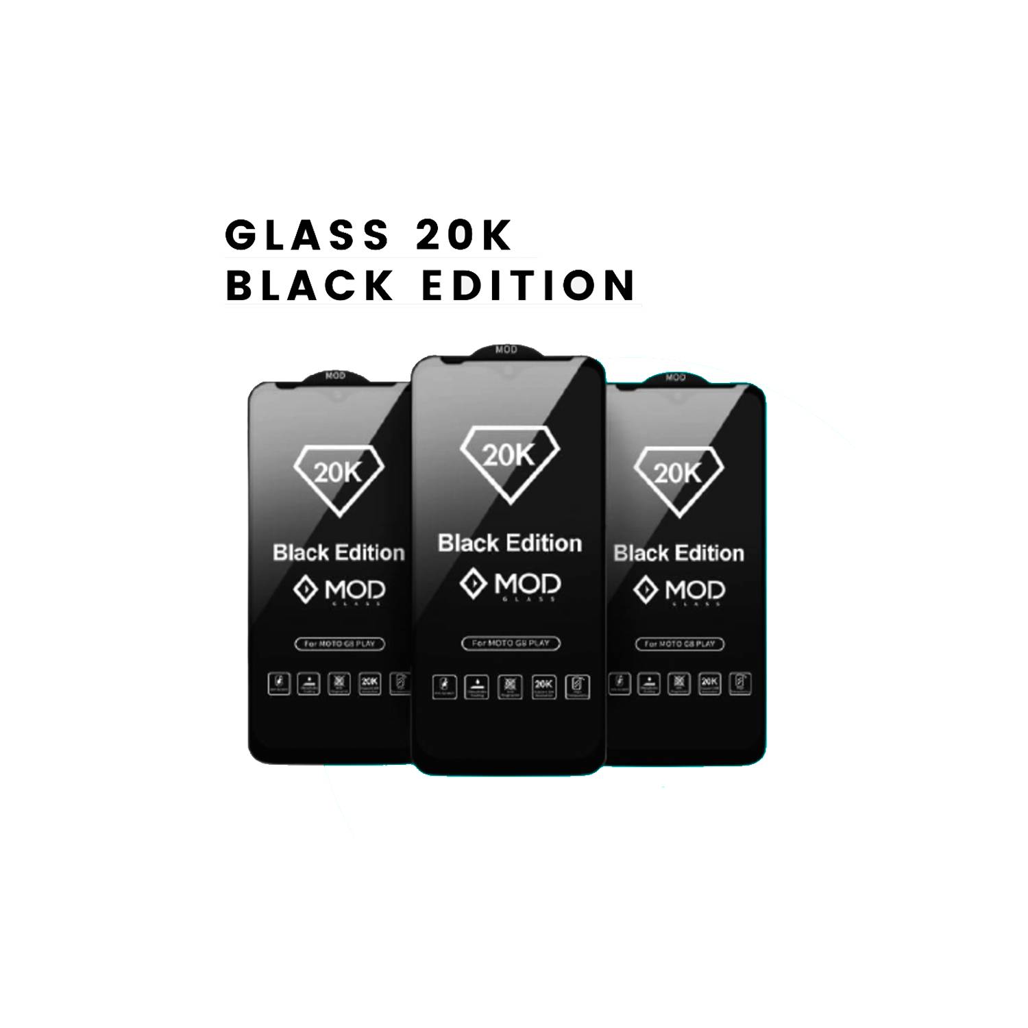 Mica Protector Pantalla for iPhone 8 Plus Black Edition 20K Antishock  GENERICO