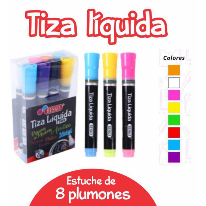 Insustituible Sophie político Marcador tiza liquida pack 8 plumones fluorescentes varios colores GENERICO  | falabella.com