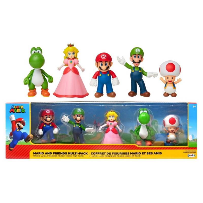 Super Mario Pack de 5 Figuras Mario y sus Amigos de 6.5 Cm JAKKS PACIFIC