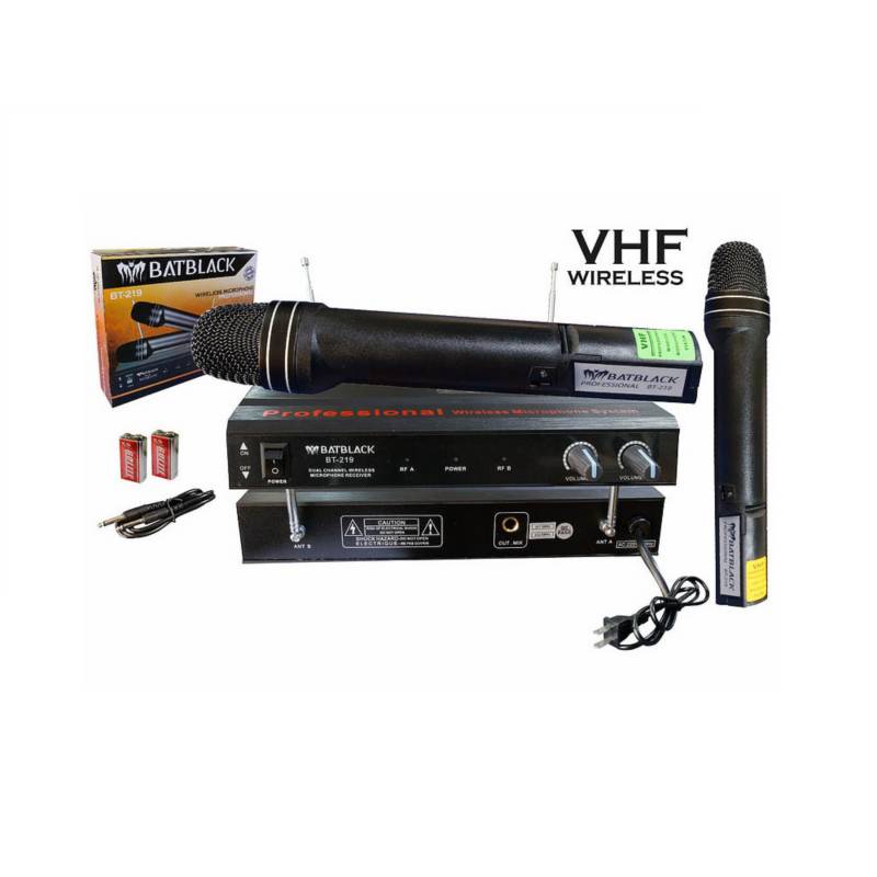 Contrato Enemistarse Prescripción Microfono inalambrico VHF de mano para karaoke en casa BATBLACK |  falabella.com
