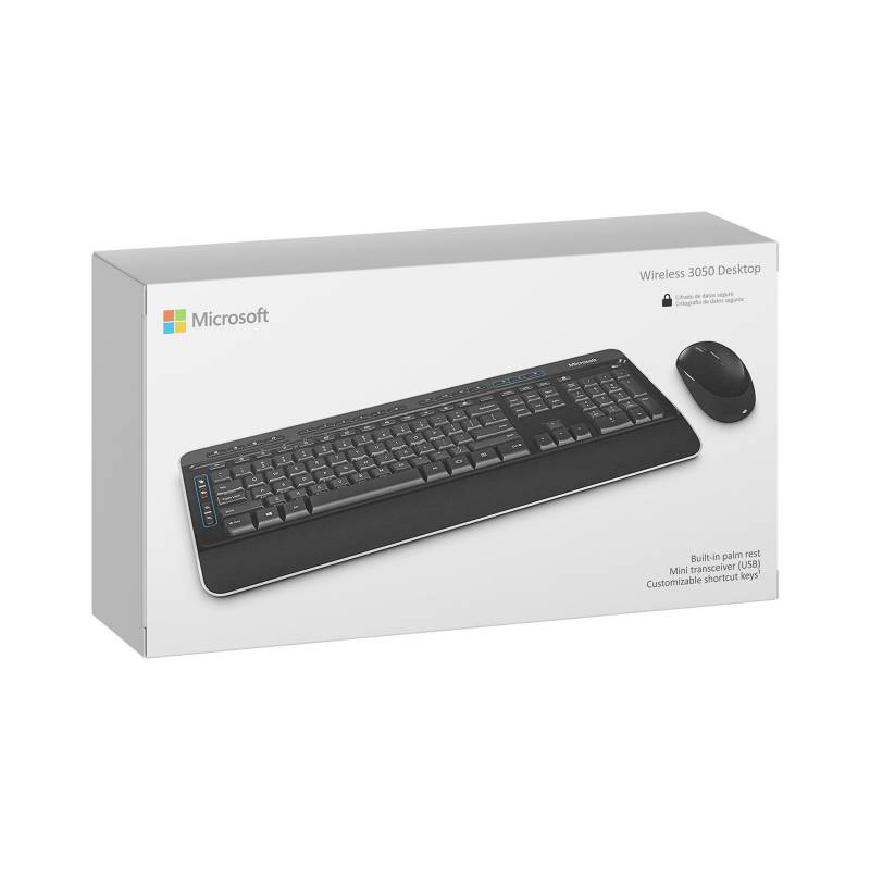 Teclado microsoft keyboard & mouse desktop 3050 wireless desktop black  MICROSOFT