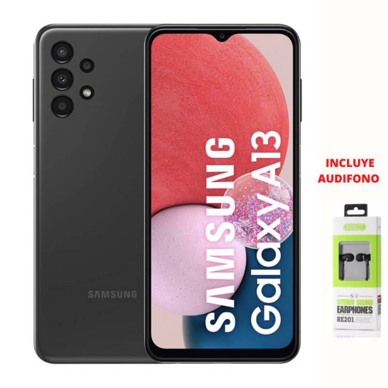 SAMSUNG - Samsung Galaxy a13 50 mp + 128GB 4GB RAM  - negro + audifono cable