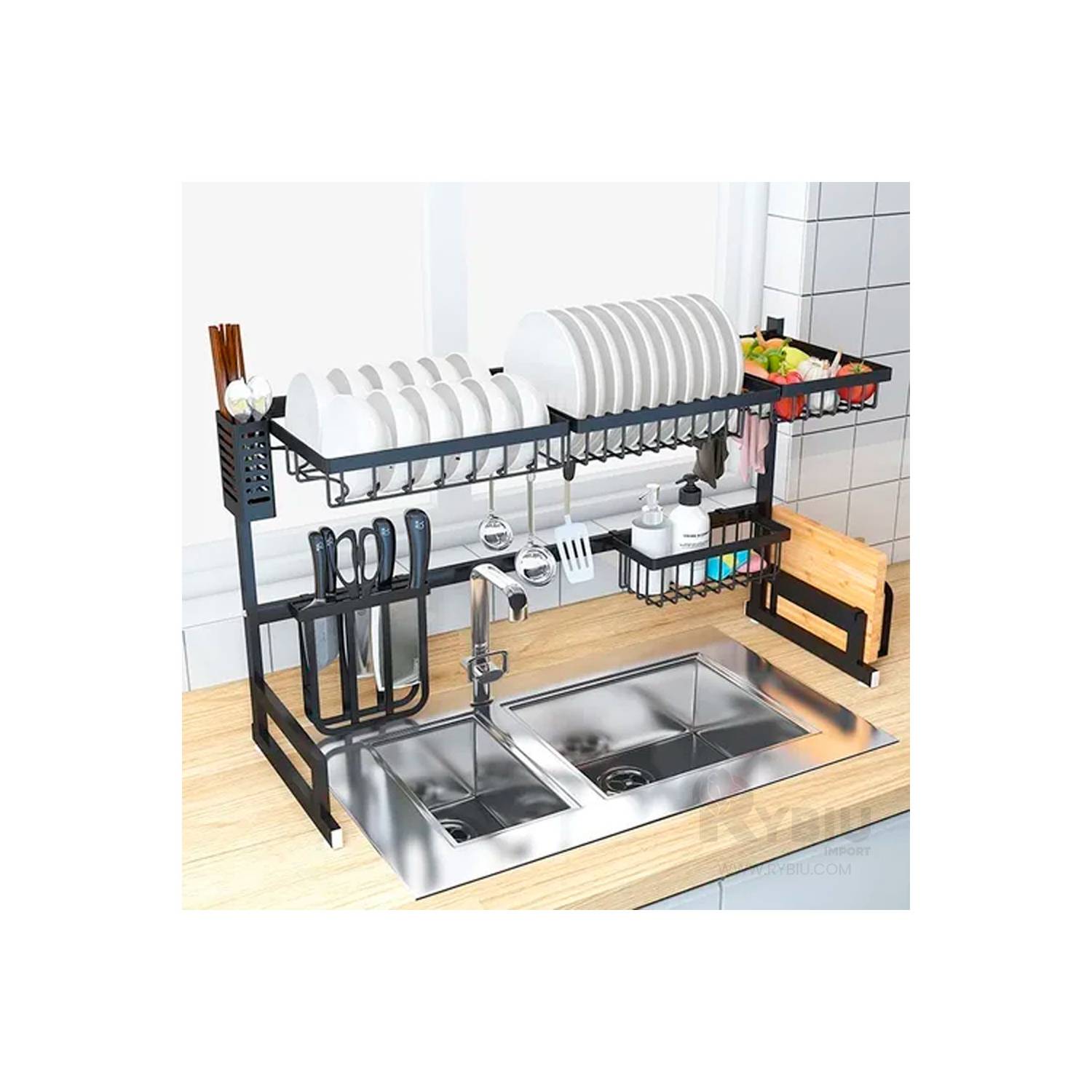 Escurridor de Platos Organizador para Cocina con Portacucharones Premium  65cm