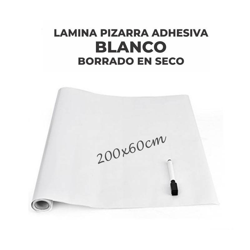 Pizarra Blanca Adhesiva Tablero 100x50cm + Marcador