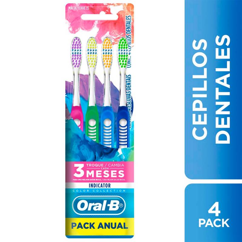 ORAL B - Oral B Cepillo Dental Indicator Colors Pack Anual 4 unidades