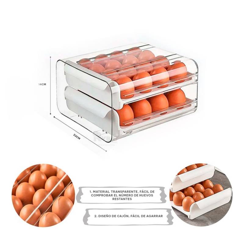 Caja de Almacenamiento para Huevos para Cocina Blancos GENERICO