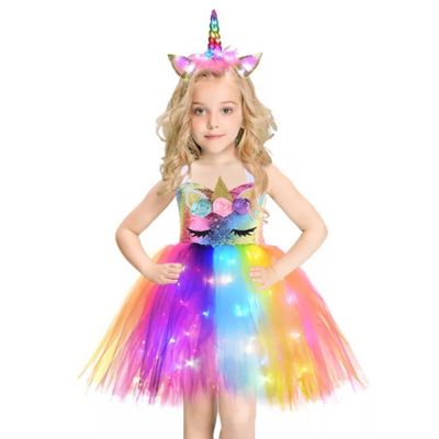 Vestido Unicornio Luces Led para niñas GENERICA 