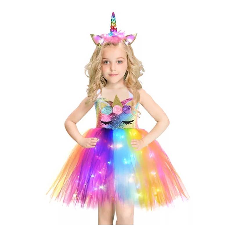 Vestido Unicornio Luces Led para niñas GENERICA |