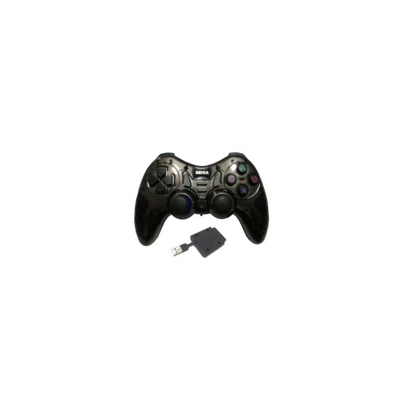 SEISA - Mando Gamer Joystick Bluetooth PC PS2 PS3 TV BOX Android Negro