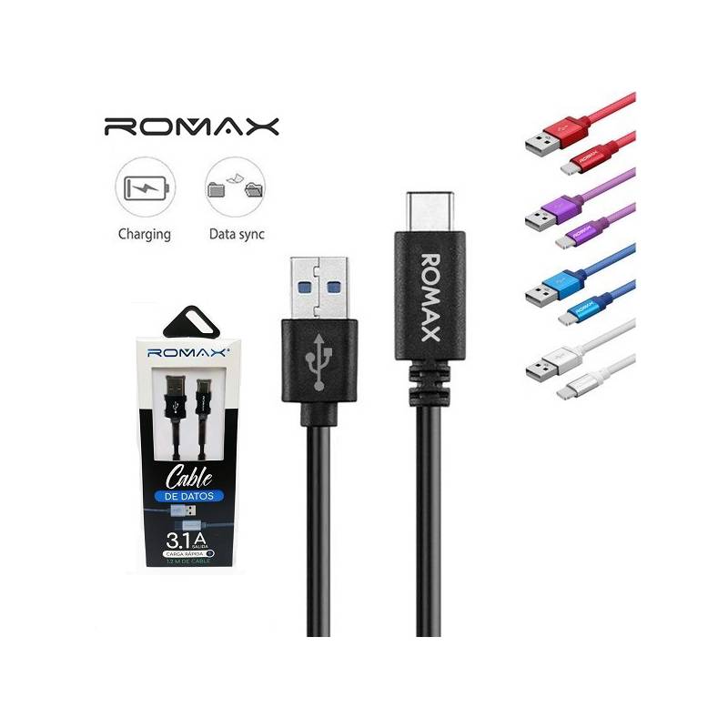 Cable Tipo C a Tipo C Romax 35W Carga Rápida Xiaomi ZTE - Fenix Import Peru