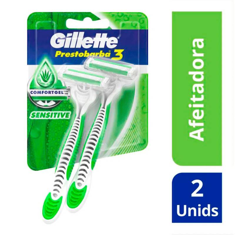 GILLETTE - Máquina de Afeitar Gillette Prestobarba 3 Sensitive 2 Unid