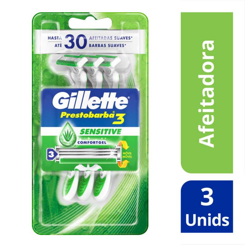 GILLETTE - Gillette Prestobarba 3 Máquina de Afeitar Desechable Sensitive 3 und