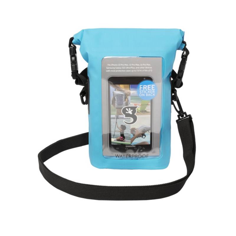 GECKOBRANDS - Phone Tote Dry Bag - Neon Blue