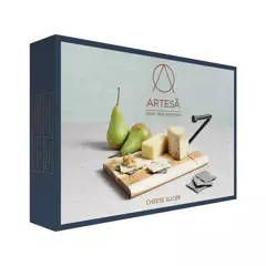 ARTESA - Tabla de queso con rebanador de alambre - madera acacia  ARTESA
