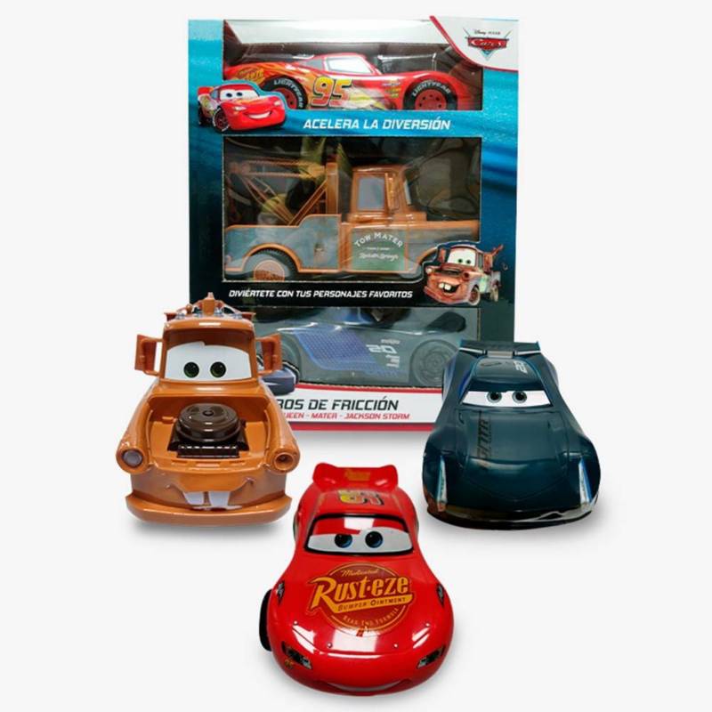 PIXAR - Coches A Friccion Mcqueen Mater Y Jackson Storm Cars