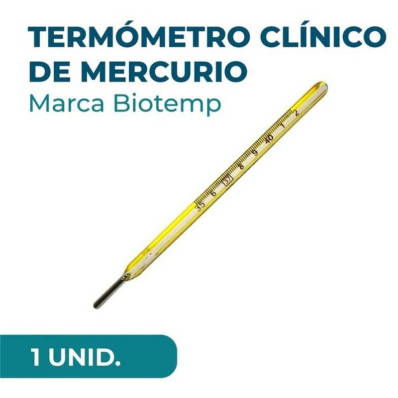 GENERICO - Termómetro clínico de mercurio corporal biotemp 01 und