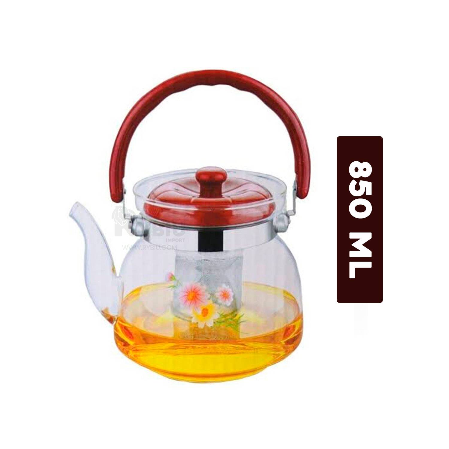 Tetera de Vidrio para Infusiones con Filtro 850ml