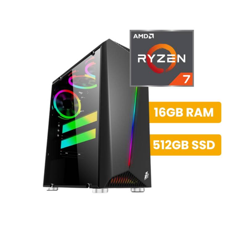 AMD - CPU AMD RYZEN 7 5700G, RAM 16GB, DISCO SSD 500GB