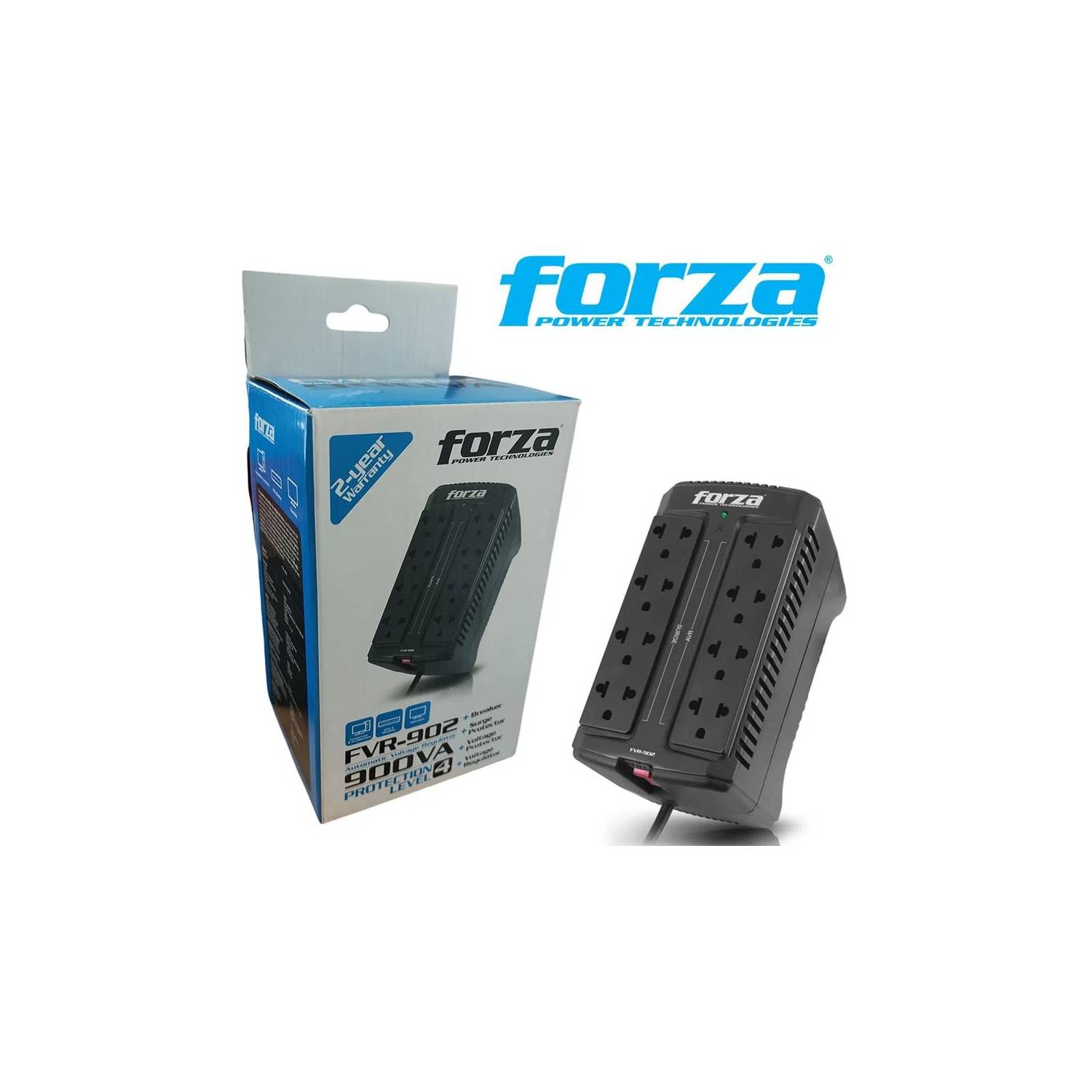 Estabilizador de Voltaje Forza 8 Tomas FVR-902 (900va/450w) 220V