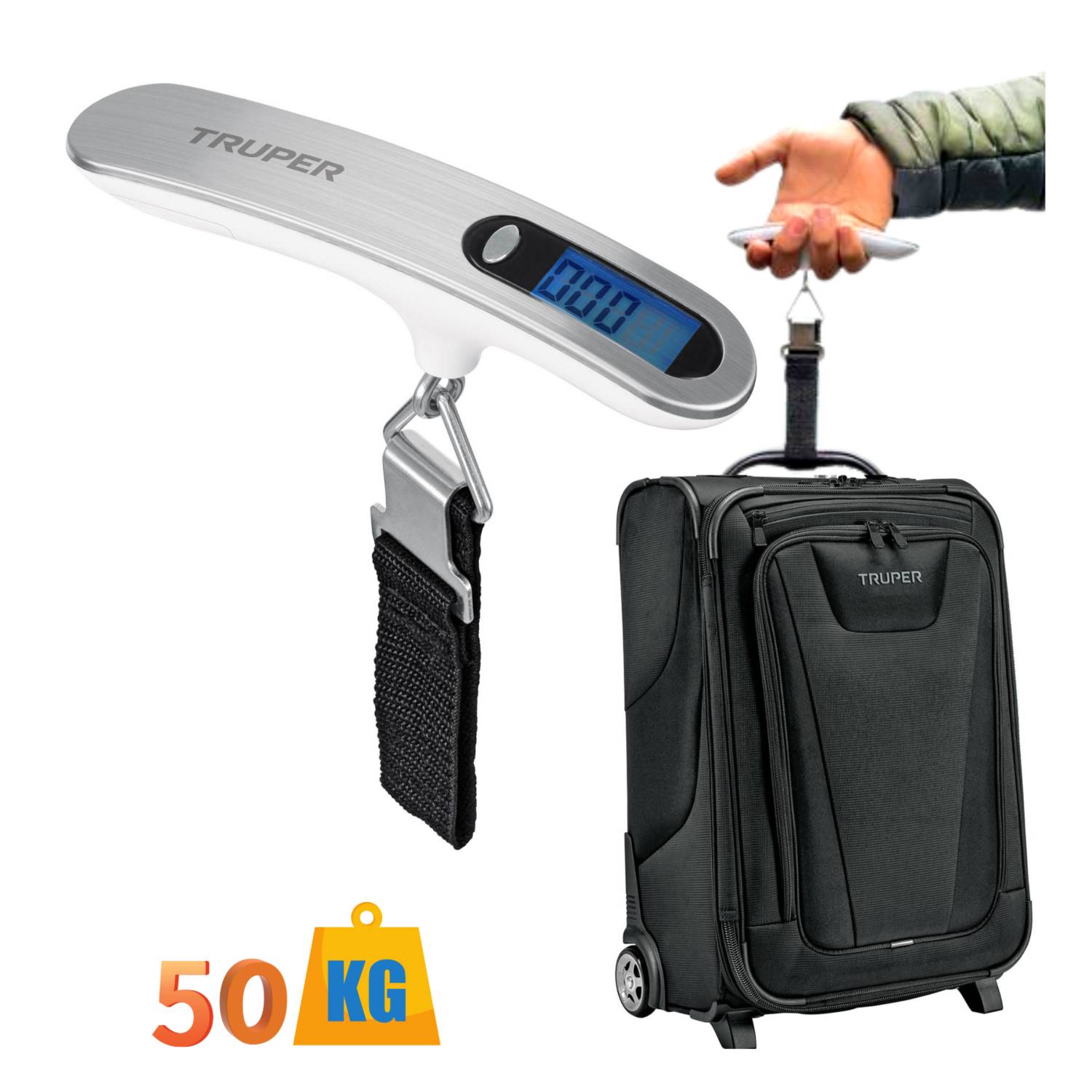 Balanza digital para maleta, balanza de mano Truper 100787 TRUPER | falabella.com